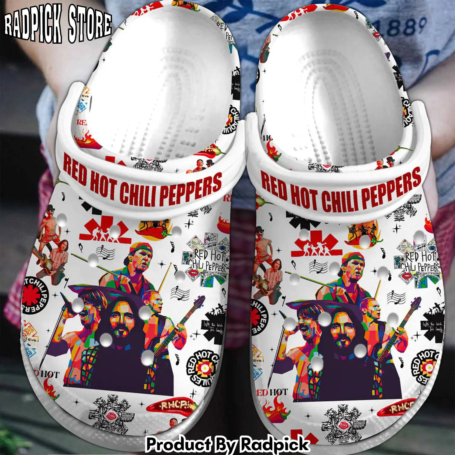 Radpick premium red hot chili peppers music clogs shoes comfortable for men women rp6522141
